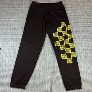 Chinatown Market Black Sweatpants Checkered Patch Mens Sz L New